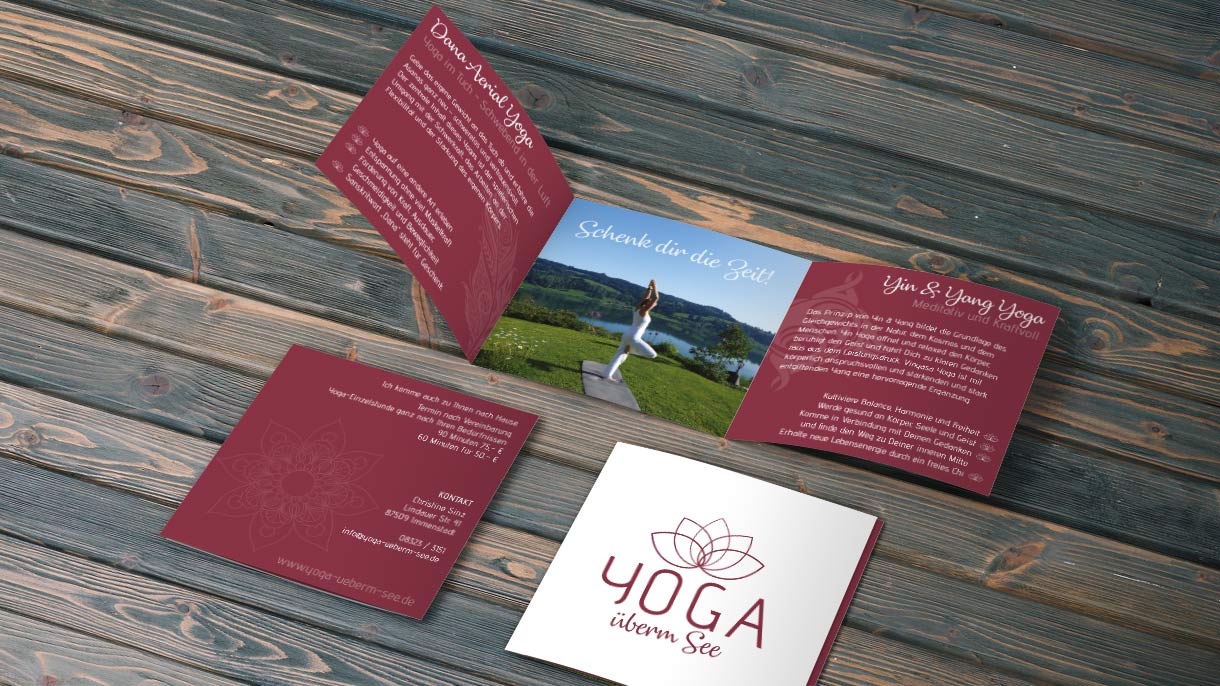 Flyer Sinz - Yoga über´m See und www.landhaus-sinz.de