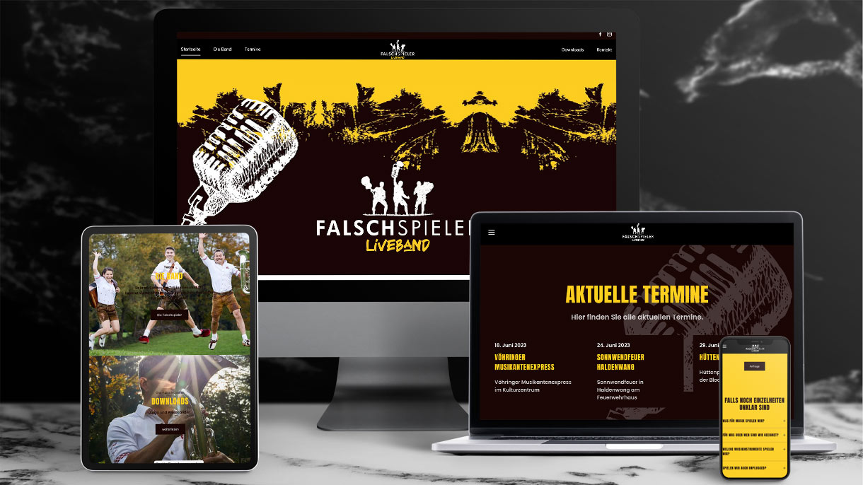 Webdesign Falschspieler Liveband