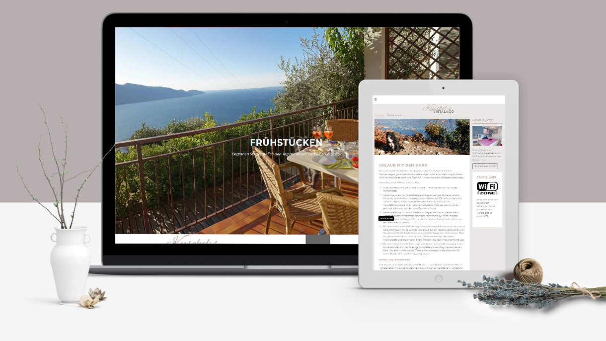 Webdesign für www.vistalago-gardasee.de
