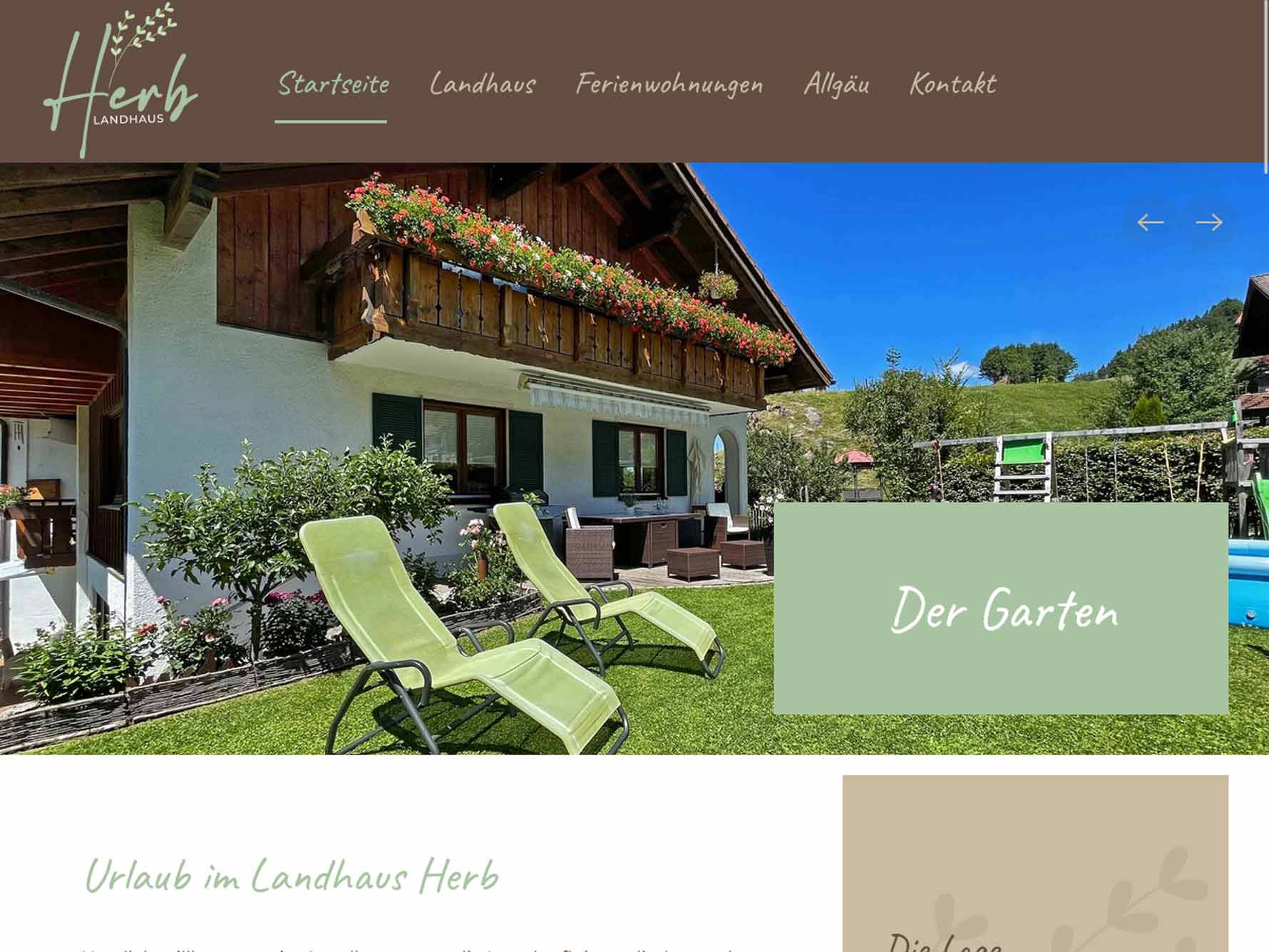 Webdesign | Landhaus Herb
