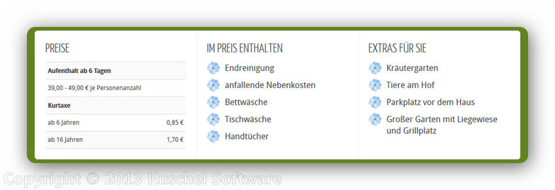 Landhaus Kaps - Preise