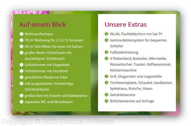 Ferienwohnung Kleeblatt - &Uuml;bersicht der Wohnung